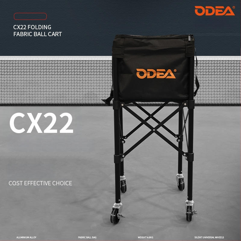 Odea Odeir teniszový vozík na loptičky — prenosný, skladací rám na zber loptičiek, veľká kapacita, nastaviteľný