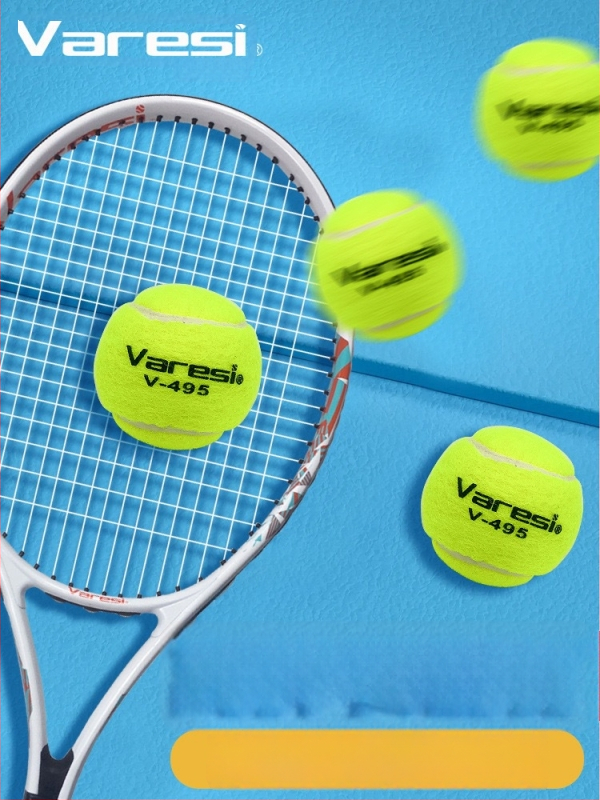 Varesi tenisová lopta pre začiatočníkov – vysoká elasticita, odolná tréningová lopta, materiál chemické vlákno, kód produktu V-495, kategória Tenis, vhodná pre fitness tréningy a ďalšie loptové športy