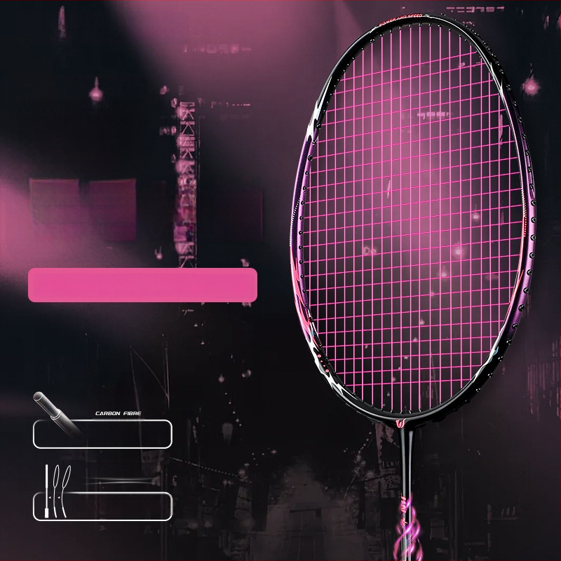 Badmintonová raketa Witess witness 812 séria s rámom z karbónových vlákien, hmotnosť 80–84 g, priamy úder, stredná tvrdosť