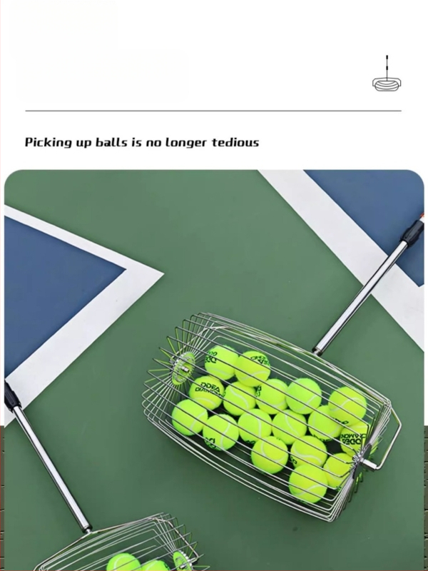 Odile zberač tenisových loptičiek – nerezová oceľ, teleskopický, prenosný