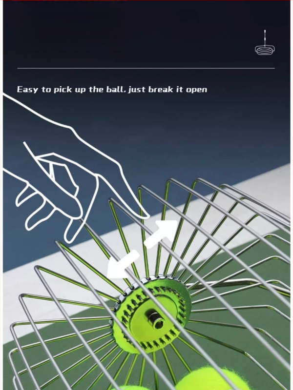 Odile zberač tenisových loptičiek – nerezová oceľ, teleskopický, prenosný