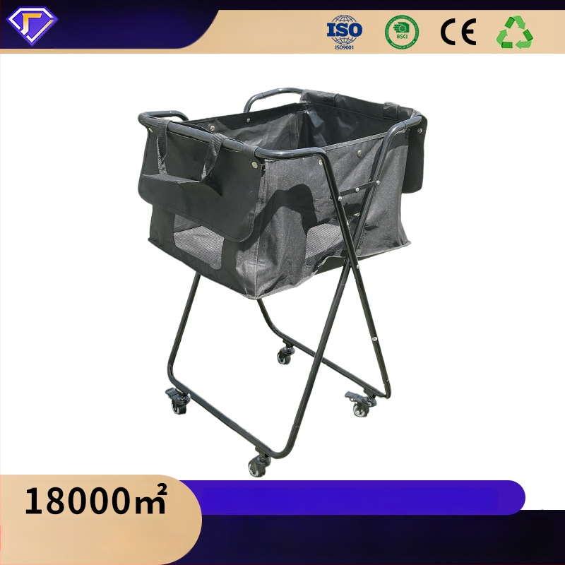 Prenosný skladací vozík na zber lopti na tenis, pickleball a baseball – veľká kapacita, rám z PVC a železnej rúrky, OEM prispôsobenie, Huizhou, Guangdong