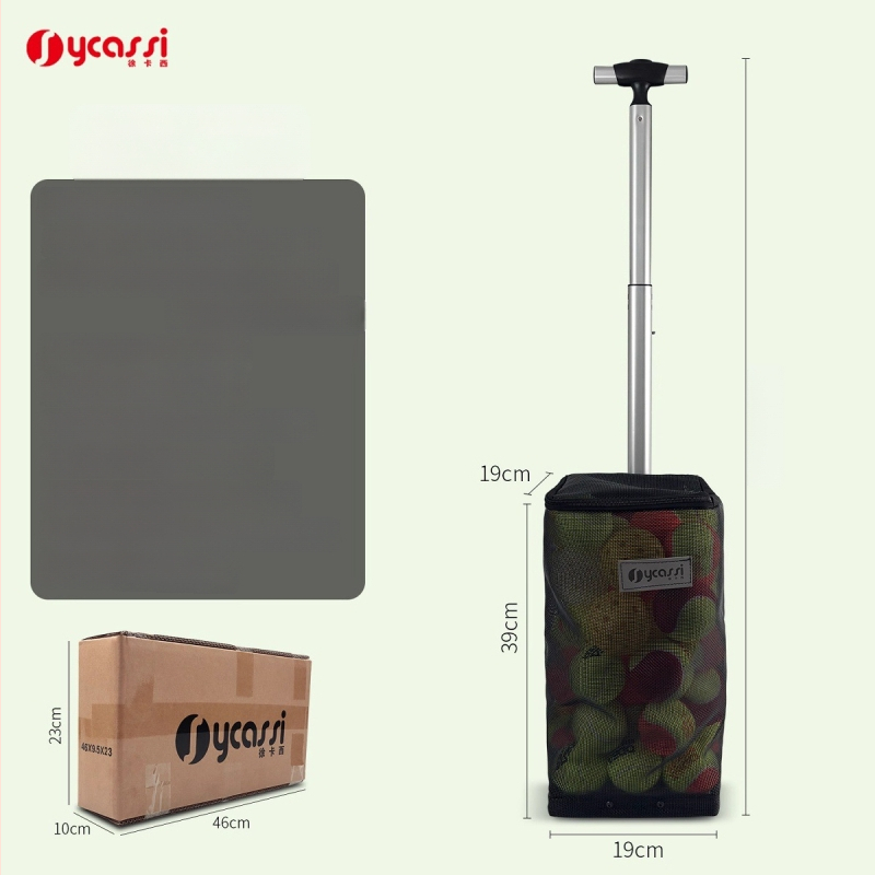 Zbierač loptičiek pre pickleball a tenis s veľkou kapacitou, spodným tlačným dizajnom a úložnou taškou