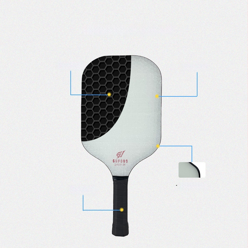 Fiberglass pickleball raketa – bezrámová konštrukcia, integrovaná konštrukcia, PP honeycomb core, ľahké telo, 200 g
