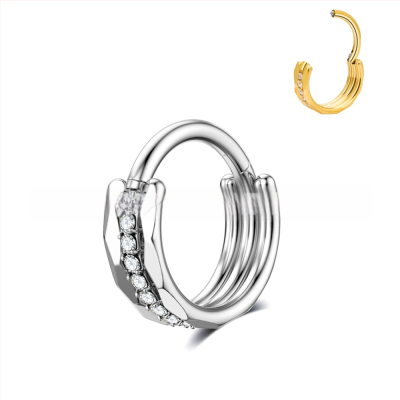 Geometrické náušnice z titánovej zliatiny so zirkónovou vložkou, unisex, alternatívny štýl