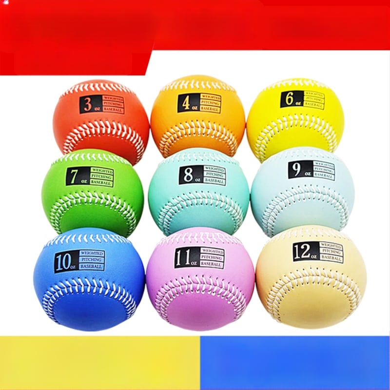 Vážená tréningová lopta na baseball, hmotnosť 3 oz–12 oz, umelá koža, jadro z vlákna vlny korku, logo na želanie, spracovanie na zákazku