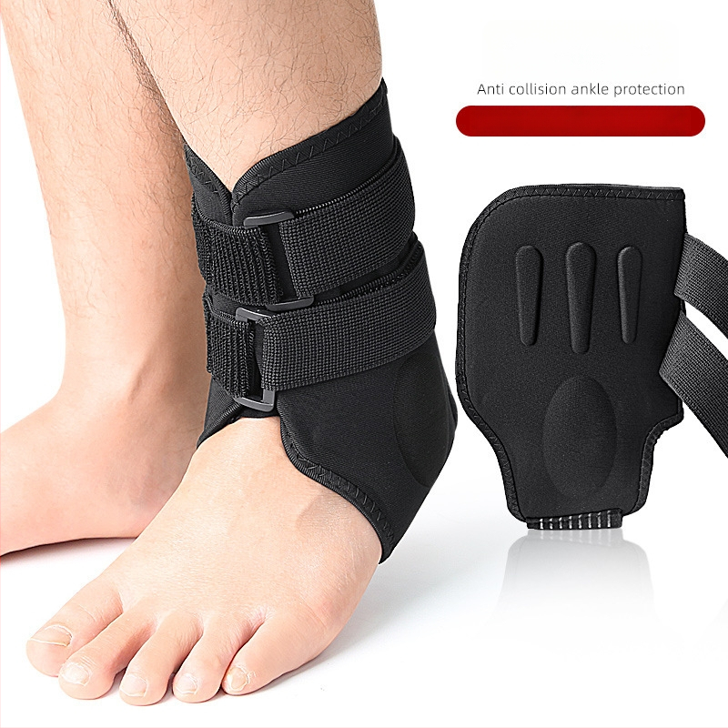 Sporto čiurnos įtvaras su EVA sustiprinta konstrukcija, Lycra audinys, elastinis dirželis, plastikinė sagtis ir Velcro – smūgiams atsparus, palaikantis, elastinis suspaudimas suaugusiems, tinkamas futbolui, krepšiniui ir tinkliniui.