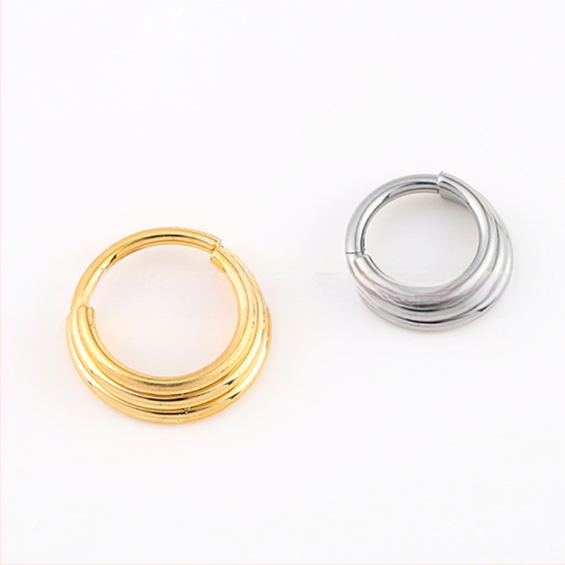 Nosový prsteň, G23 titánová oceľ, geometrický dizajn, Seiko úprava, unisex, IPTIC3