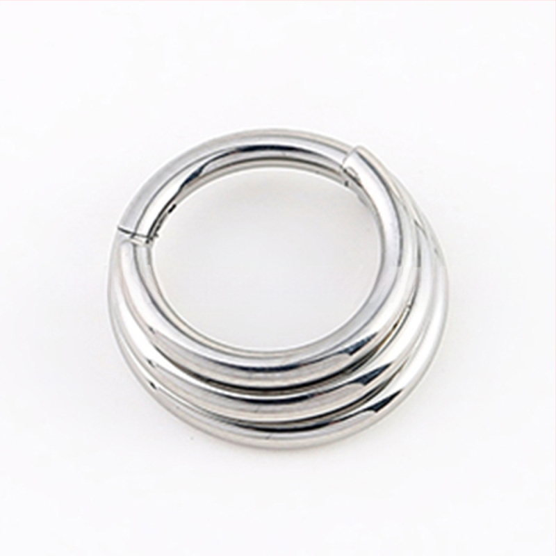 Nosový prsteň, G23 titánová oceľ, geometrický dizajn, Seiko úprava, unisex, IPTIC3