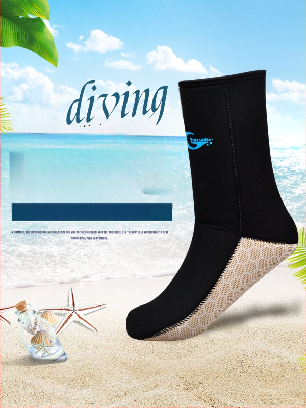 Дайвинг чорапи от неопрена, 5 мм дебелина, противохлъзгаща подметка, топли за зимно плуване и гмуркане – за деца