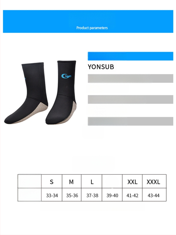 Дайвинг чорапи от неопрена, 5 мм дебелина, противохлъзгаща подметка, топли за зимно плуване и гмуркане – за деца