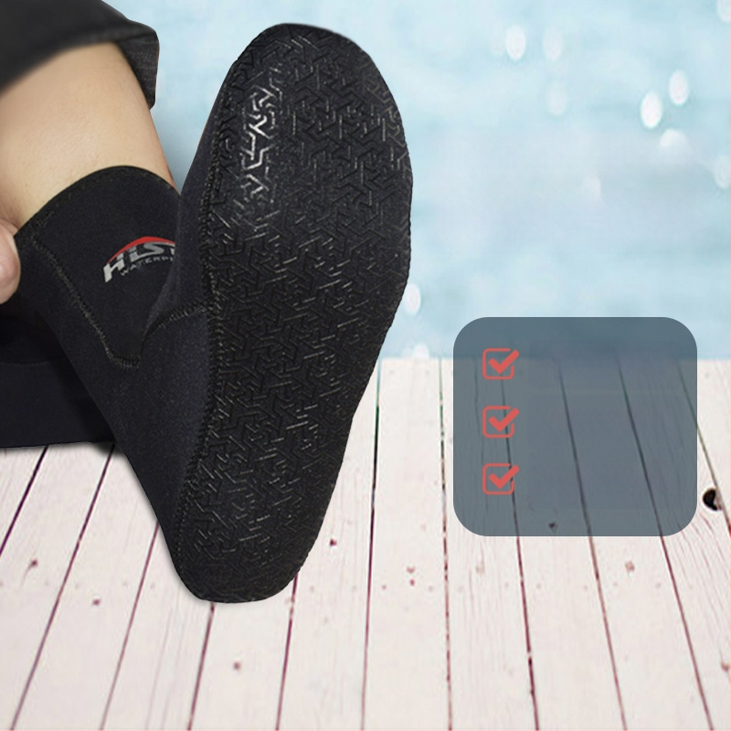 3mm neopreno nardymo kojinės – HISEA, unisex, šiltos nardymui, snorkeliavimui ir žiemos plaukiojimui