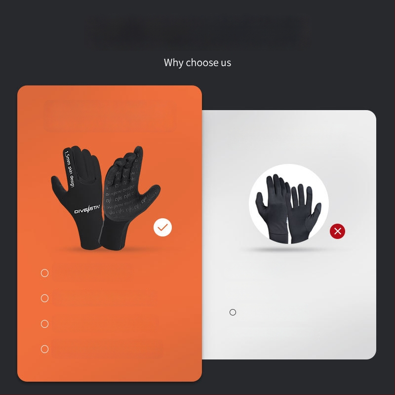 DIVESTAR 1.5mm найлонови ръкавици за плуване, гмуркане и сърф