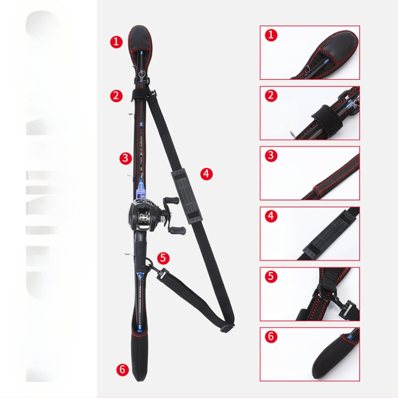 Регулируема чанта за пръчки с отдел за съхранение и еластична лента, джоб за макари; марка Hongchuan; материал полиестерно влакно