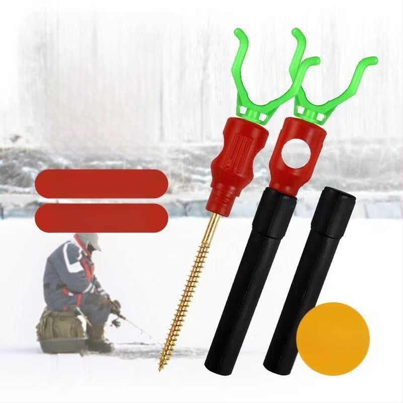 Ледено риболовно оборудване: колчета за палатка на лед и спирални винтове, пластмасови