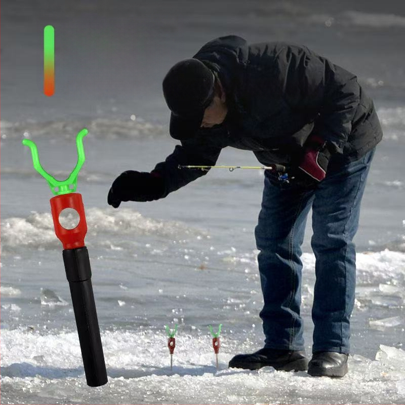 Ледено риболовно оборудване: колчета за палатка на лед и спирални винтове, пластмасови