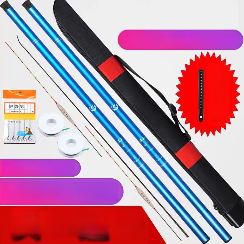 Комплект пръти за риболов - ултралек, изключително твърд, къса секция, фибростъкло, за риболов в поток