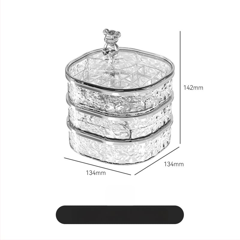 Шкатулка за бижута PET+ABS, стил лек лукс, твърда конструкция, едноцветна