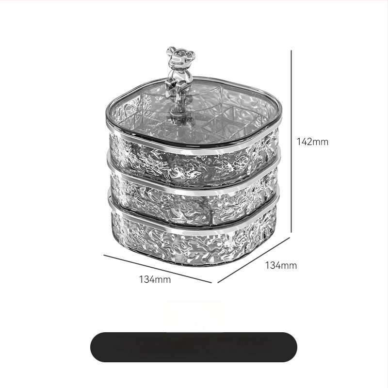 Шкатулка за бижута PET+ABS, стил лек лукс, твърда конструкция, едноцветна