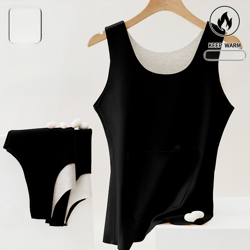 Мъжки термо жилет с двойни джобове, топъл и удобен, двойслоен дизайн, полиестерен материал