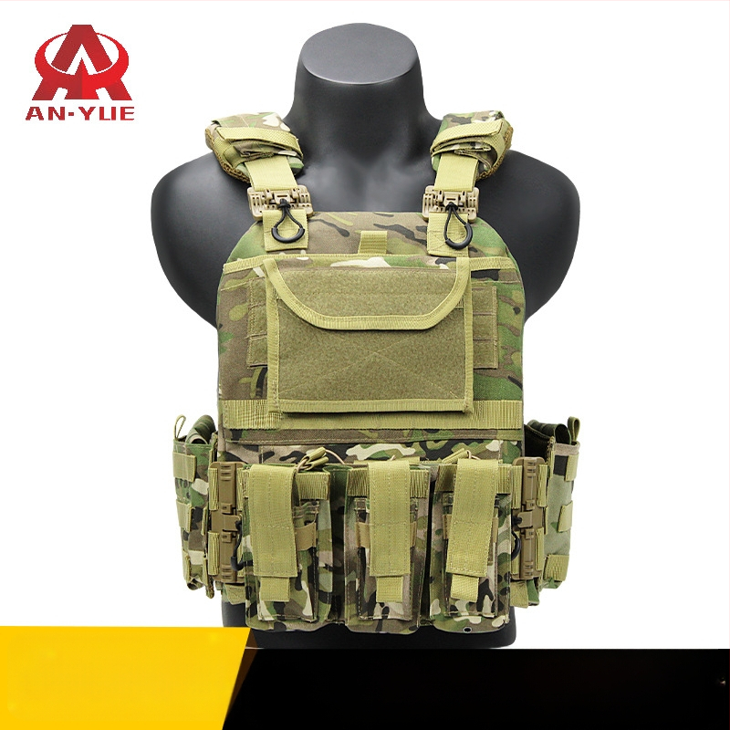 Тактическа жилетка с бързо освобождаване, мултифункционална открита екипировка, камуфлажен модел, плат 600D, износоустойчива и ветроустойчива