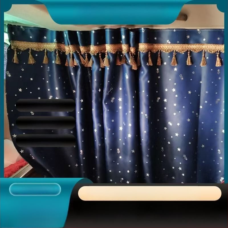 Cortine pentru geamuri laterale de camion mare, din material blackout, prindere prin agățare, protecție solară, personalizabile