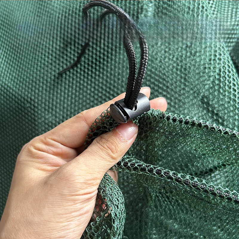 Žvejybos apsaugos tinklinė krepšys, sulankstomas, stora tinkle, smulki tinkle, virvelė