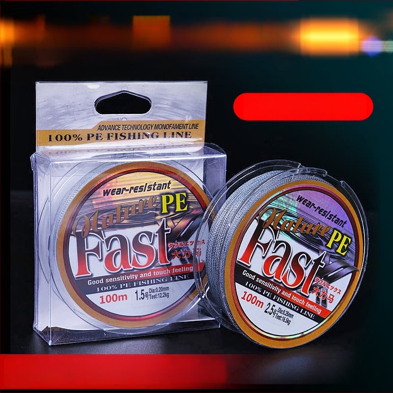 Основна риболовна линия от PE, плетена, 4-нишкова или 8-нишкова, дължина 100/150 м