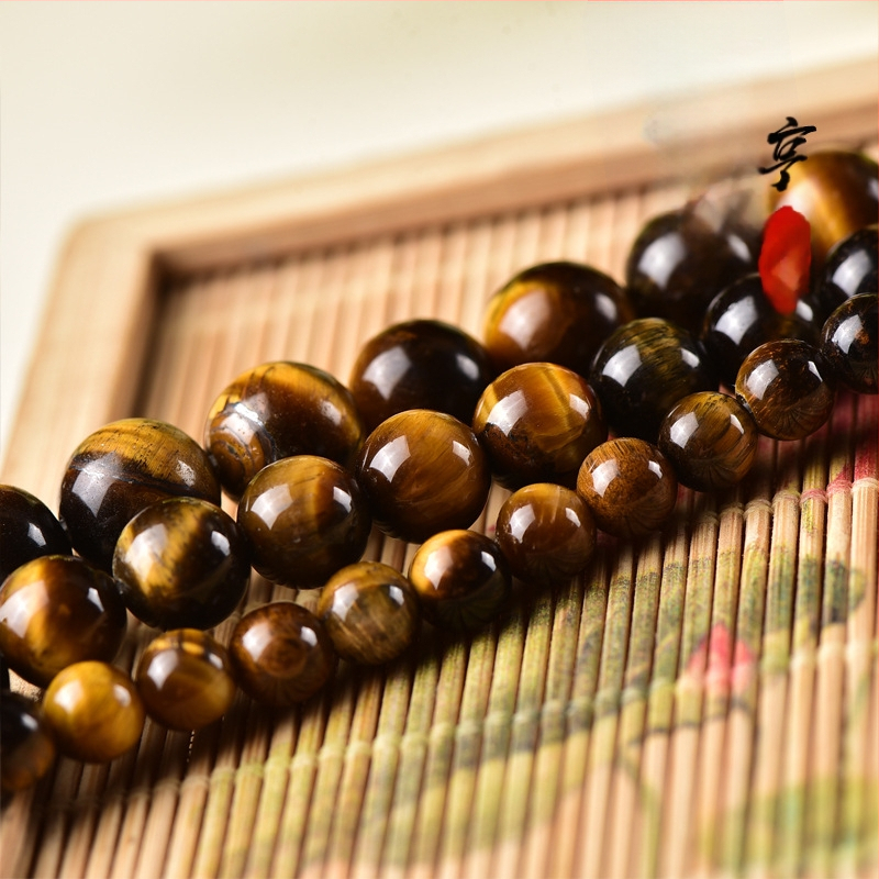 Разхлабени мъниста от тигрово око, кръгли, рязане и шлайфане, произход Lianyungang