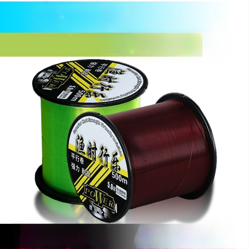 Найлонова главна линия с подлиния, 500 м, износоустойчива, супер мека, антизавъртане, риболовна линия