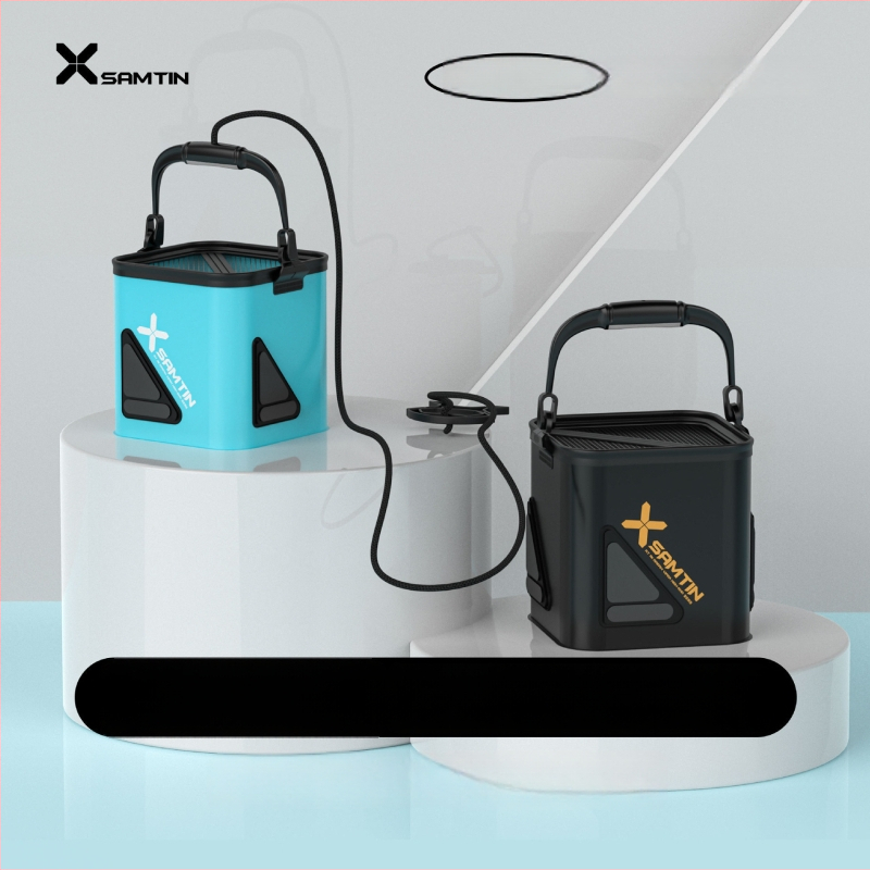 Žvejybos kibiras su virve, sulankstomas, sustiprinta EVA konstrukcija (Medžiaga: EVA, Sulankstomas, Virvė, Sustiprinta EVA konstrukcija)