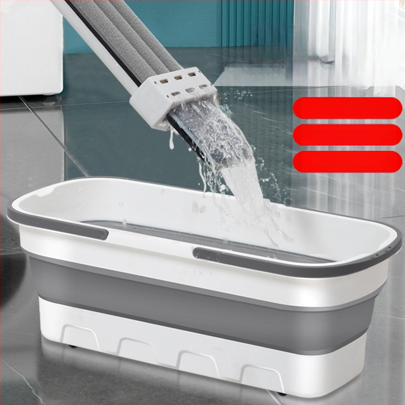 Plastikinis sulankstomas kvadrato formos kibiras automobilių plovimui ir žvejybai