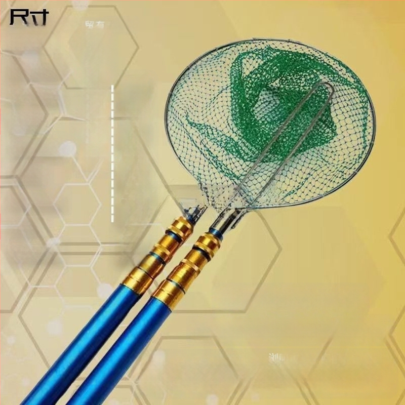 Teleskopinis žvejybos rinkinys iš stiklo pluošto su tinkle