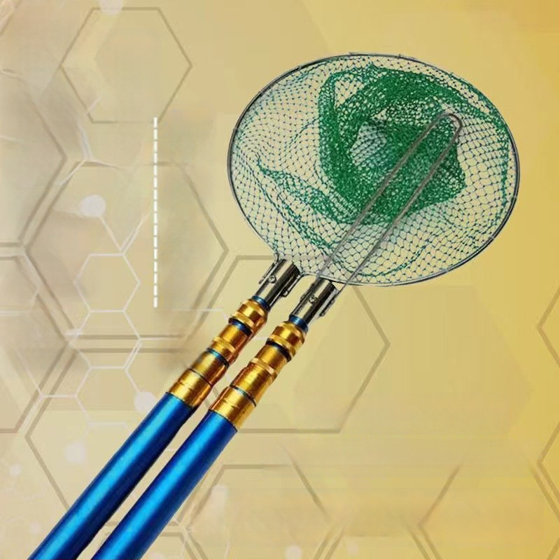 Teleskopinis žvejybos rinkinys iš stiklo pluošto su tinkle