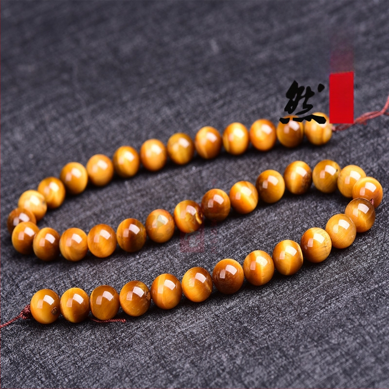 Мъниста от тигрово око – полирани кръгли мъниста за нанизване, модел: благороднически, произход: Източно Китайско море