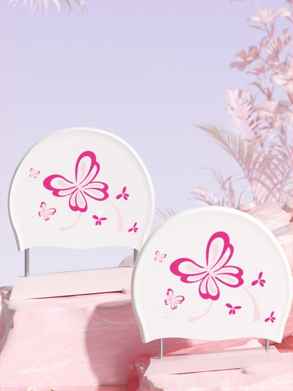 Водоустойчива силиконова плувна шапка за възрастни жени, удобна за дълга коса, с принт