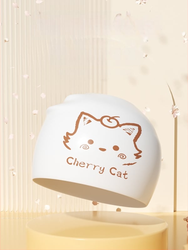 Силиконова шапка за плуване за възрастни, със принт, подходяща за плуване и водни спортове, на склад