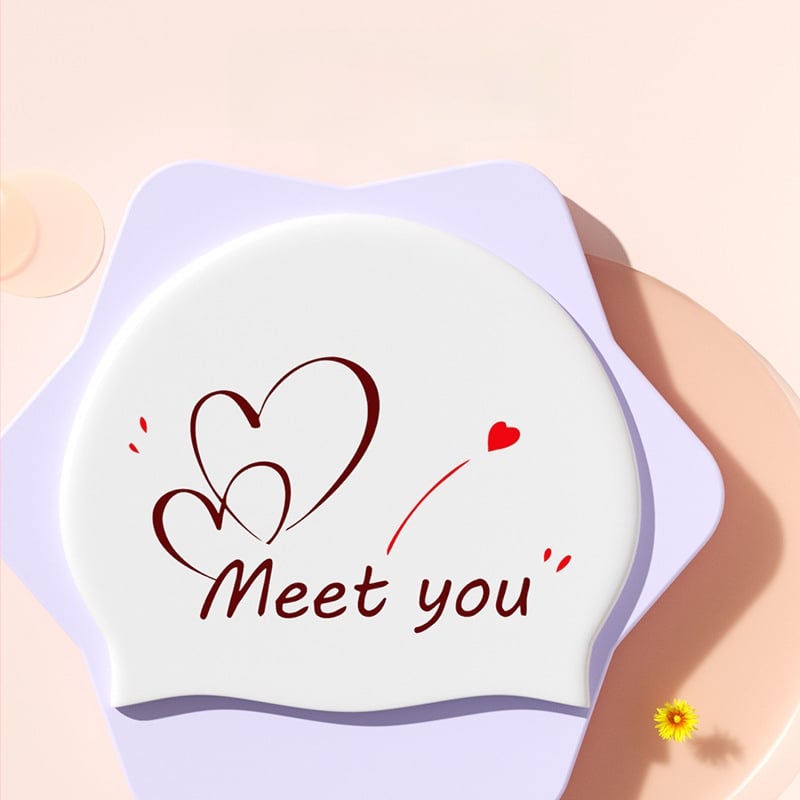 Силиконова плувна шапка за възрастни — модел с принт; подходяща за плуване и водни спортове