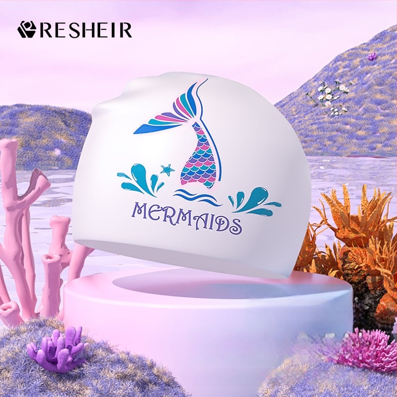 Ruijuer силиконова шапка за плуване за жени и възрастни, с принт, защита на ушите, за плуване, авторизирана частна марка