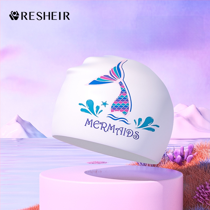 Ruijuer силиконова шапка за плуване за жени и възрастни, с принт, защита на ушите, за плуване, авторизирана частна марка