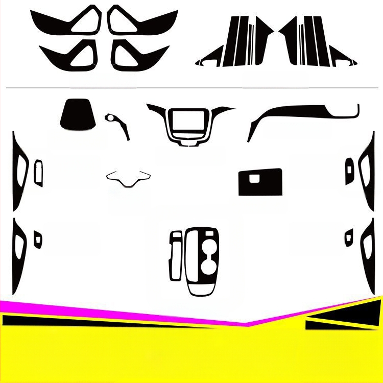 Εσωτερικό αυτοκινήτου με φιλμ ανθρακονήματος για Chevrolet Equinox — υφή γρατσουνιών, μαγνητική τοποθέτηση, για πλευρικά πάνελ κεντρικής κονσόλας, δυνατότητα προσαρμογής