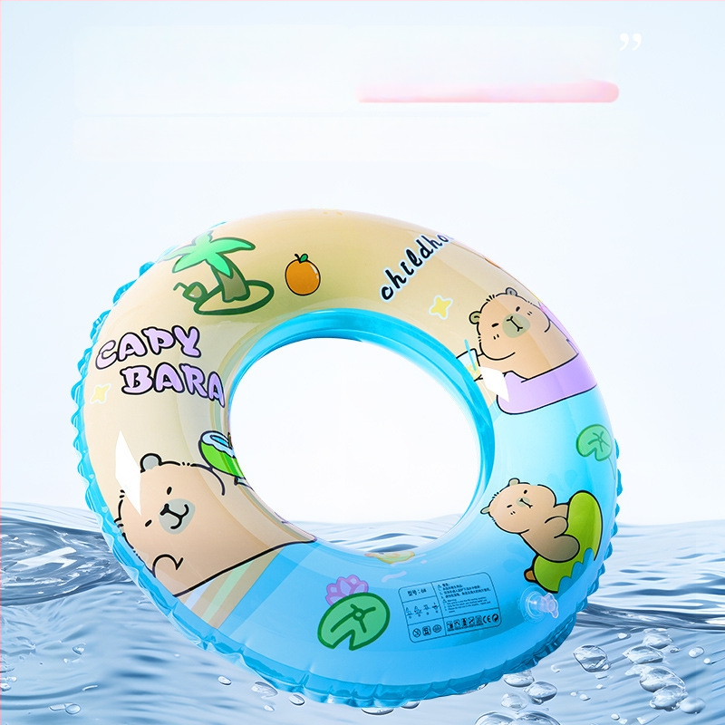 Vaikų pripučiamas plaukimo žiedas, PVC, animacinis raštas, tinkamas plaukiojimui ir vandens vaikščiojimui, 3–6 metų vaikams