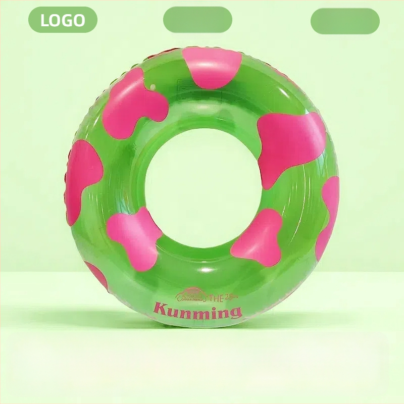 Prisitaikantis skaidrus pripučiamas plaukimo žiedas iš ekologinio PVC su logotipo spauda, suaugusiems; tinkamas treniruotėms, plaukiojimui ir vandens pramogoms