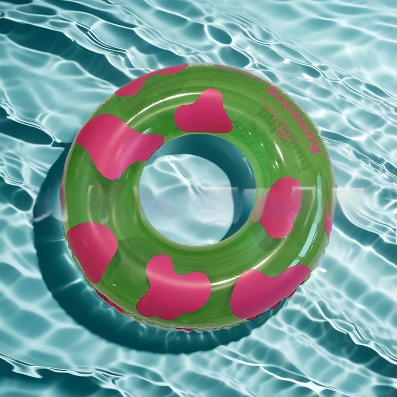 Prisitaikantis skaidrus pripučiamas plaukimo žiedas iš ekologinio PVC su logotipo spauda, suaugusiems; tinkamas treniruotėms, plaukiojimui ir vandens pramogoms