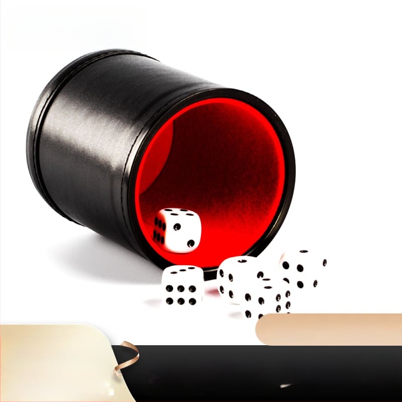 PU кожа чаши за зарове - бар/KTV комплект, правоъгълен дизайн, PP пластмаса + кожа, 100 броя, подходящи за шах и карти