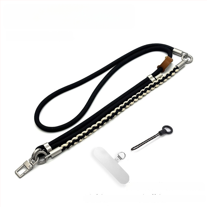 Мобилен телефон ланярд, ръчно тъкан полиестерен шнур, регулируем, метална катарама, възможност за персонализация