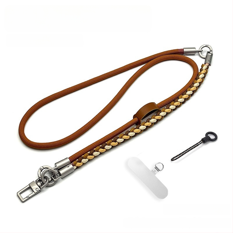 Телефонна каишка за през врата — Плетена полиестерова връзка, Метална катарама, Персонализируема, Унисекс