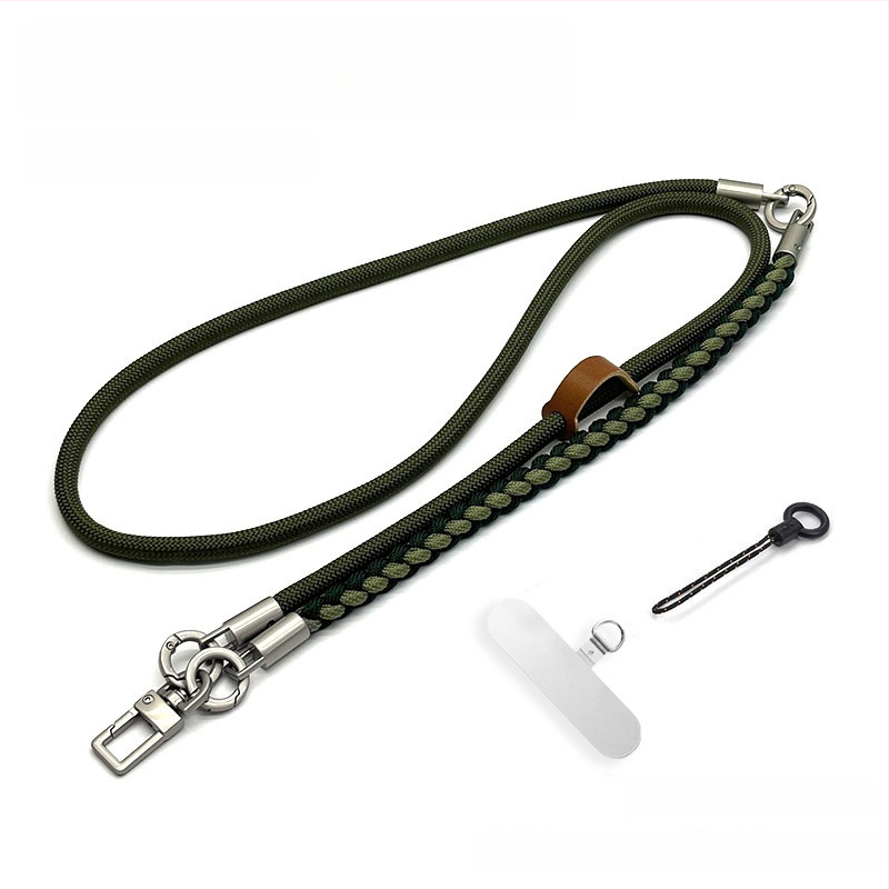 Телефонна каишка за през врата — Плетена полиестерова връзка, Метална катарама, Персонализируема, Унисекс