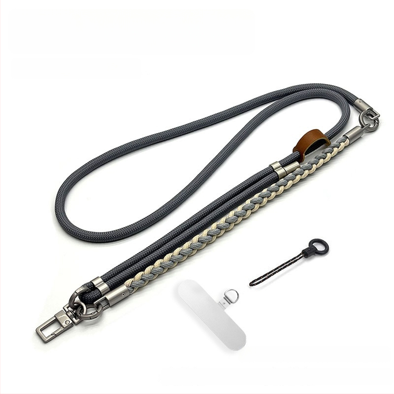 Телефонна каишка за през врата — Плетена полиестерова връзка, Метална катарама, Персонализируема, Унисекс