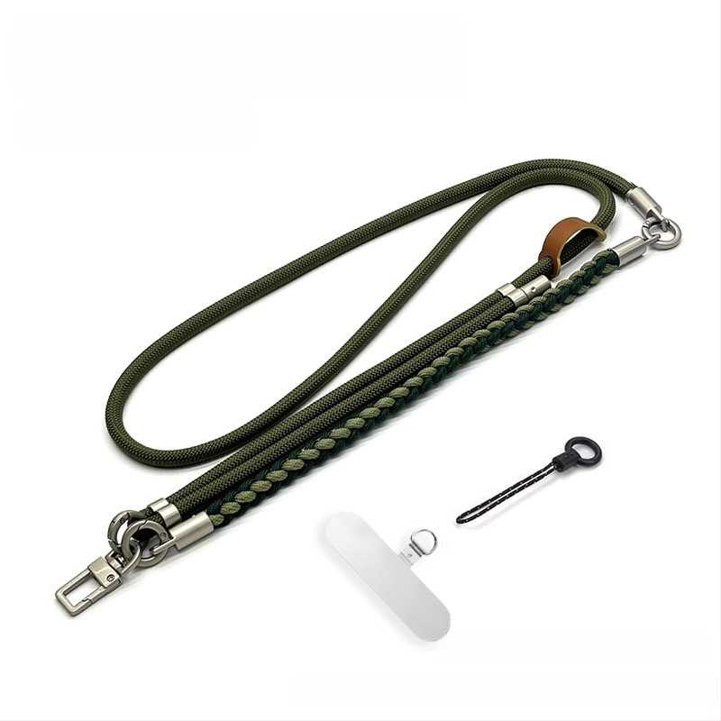 Телефонна каишка за през врата — Плетена полиестерова връзка, Метална катарама, Персонализируема, Унисекс